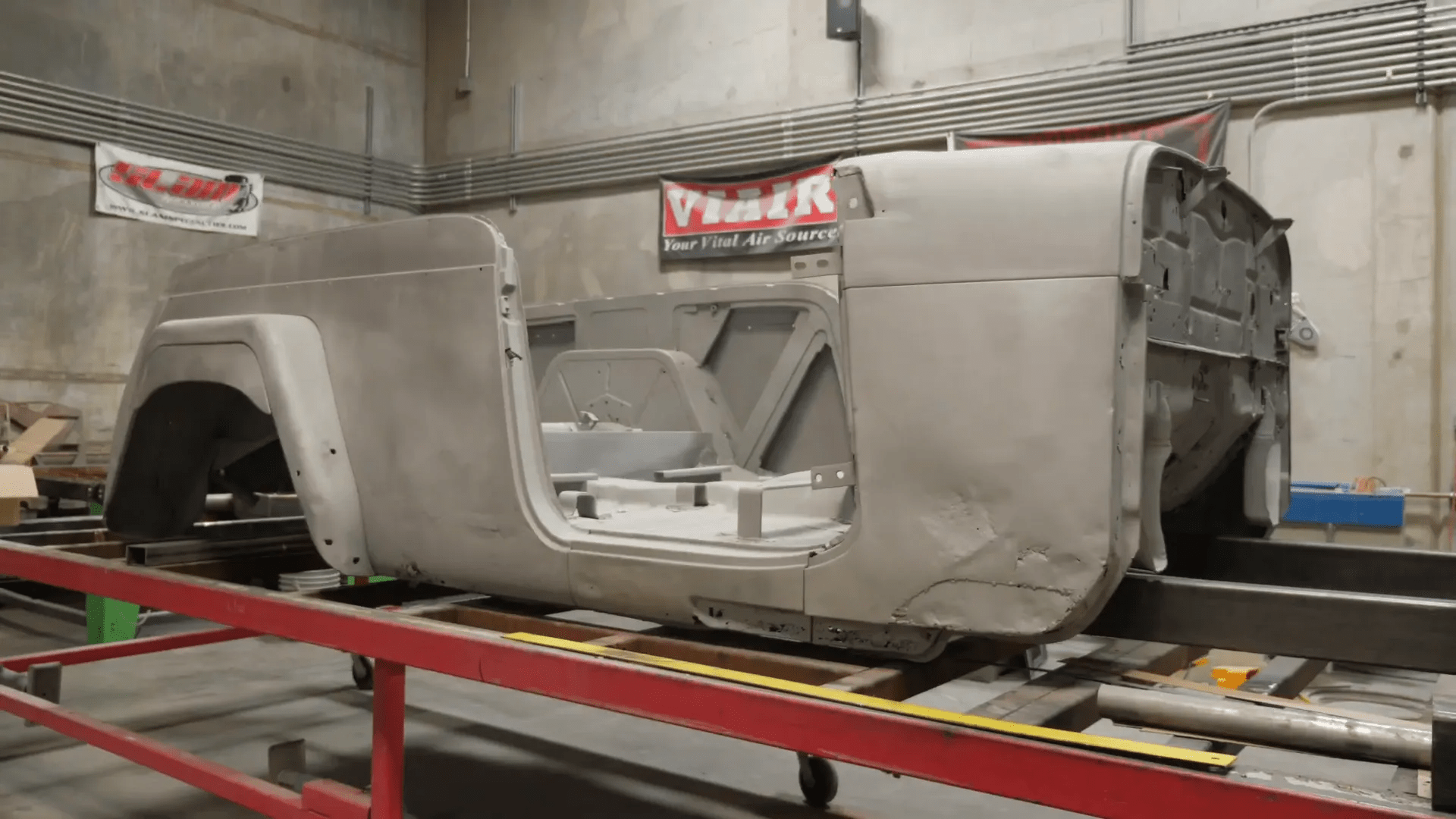 1949 Willys Jeepster convertible being built